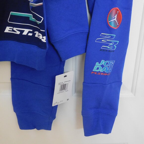 NWT 2pc Jordan Royal Blue Hooded Sweatshirt & Joggers Set sz 6 - Picture 2 of 2